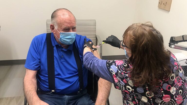 Former Green Bay Packer and University of Idaho football star Jerry Kramer got his COVID-19 vaccine at St. Luke’s Health System in February.