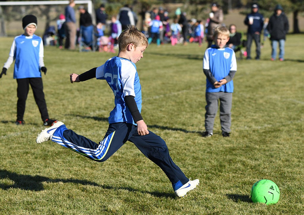 A member of the Bigfork Soccer Club prepares to send the ball down the field.
Courtesy photo