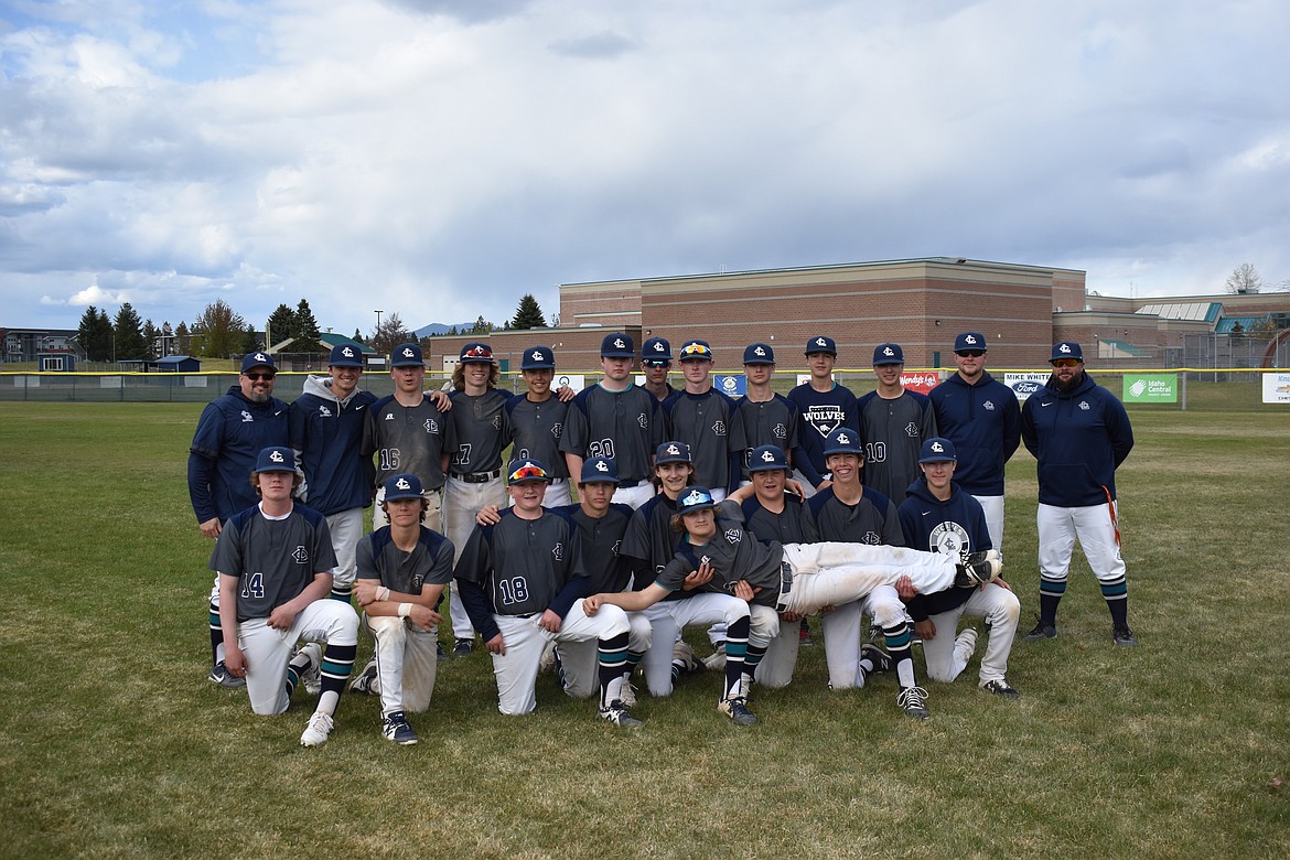 Courtesy photo
The Lake City High junior varsity baseball team just wrapped up the 2021 season. The Timberwolves compiled a 14-4 record in the regular season to secure the top seed in the regional tournament held this last Saturday, then won that tourney with a pair of 12-2 victories over Lewiston and Post Falls. In the front row from left are Nate Weatherhead, Braydon Ross, Charlie Dixon, Ty Shepard, Karl Schwarzer, Logan Davis, Cooper Reese, Ryan Burnside and Jake Veere; and back row from left, coach Kevin Rinaldi, coach Ryan Rios, Braeden Newby, Chris Reynolds, Cooper Smith, Carson Barnett, Ethan Taylor, Nathan Brillhart, Jake Dannenburg, Cole Stoddard, AJ Currie, coach Cody Garza and coach Justin Garza.