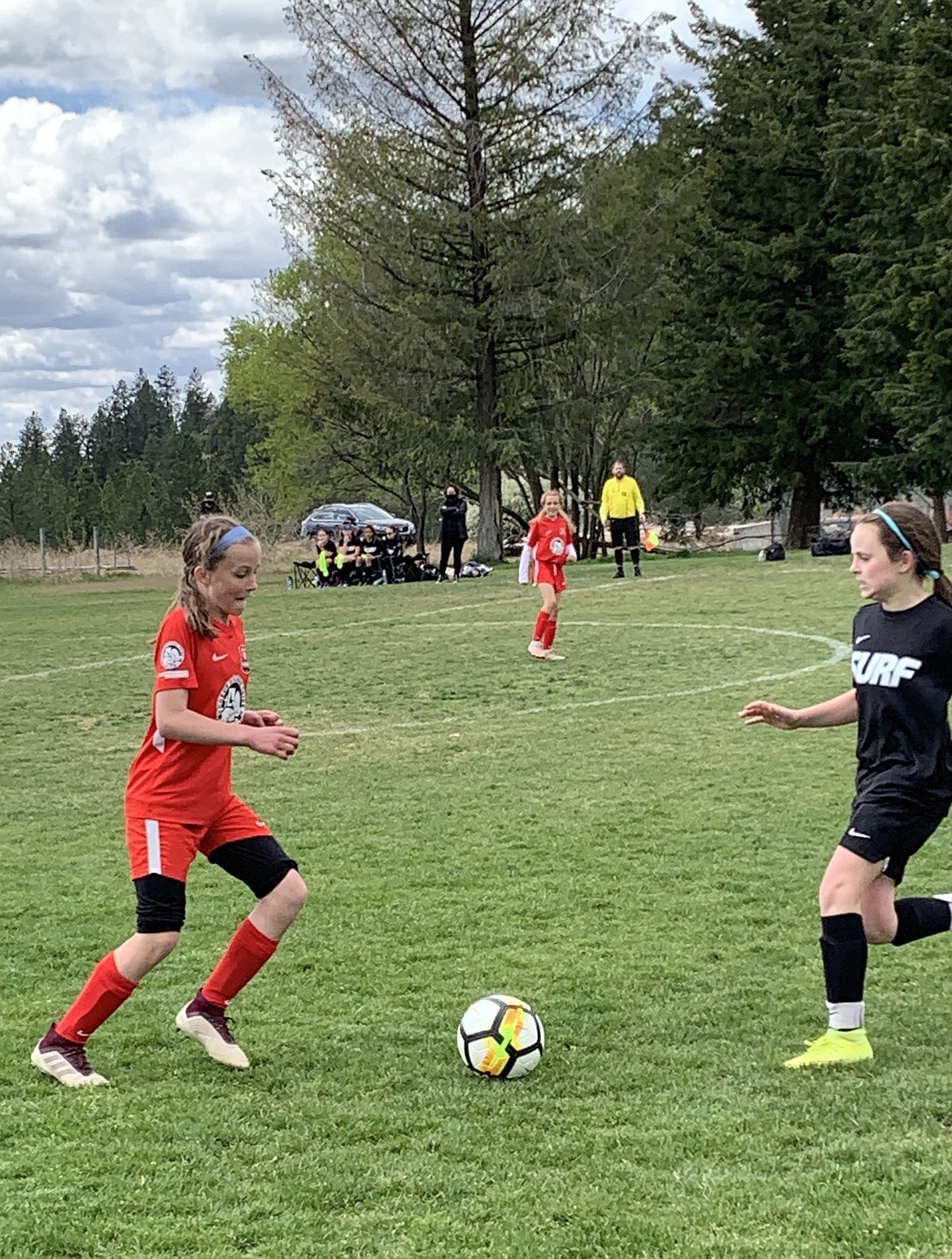 Courtesy photo
Pictured are Sierra Shepherd, left, and Tayla Ruchti, rear. The North Idaho Thorns 2009 Green closed out the weekend with wins vs WESC South on Saturday and FC Spokane on Sunday. Thorns goals were scored by Ava Roberts, Aspen Lilliard, Katie Kovatch, Phinalley Voigt, Tayla Ruchti and Ryann Blair. Goalkeeper Maddie Witherwax had 11 saves.
