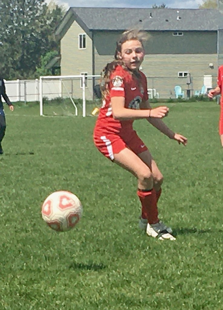 Courtesy photo
The Thorns North FC 09 Girls yellow soccer team beat Hells Canyon FC Rapids 09G 7-0 on Saturday at Hayden Meadows Soccer Complex. The Thorns got four goals from Chloe Burkholder, two goals from Audrey Linder (pictured) with a assist from Lucia Barton, and 1 goal from Brooklyn Leen with an assist from Chloe Burkholder. Maddie Witherwax earned the shutout in goal.