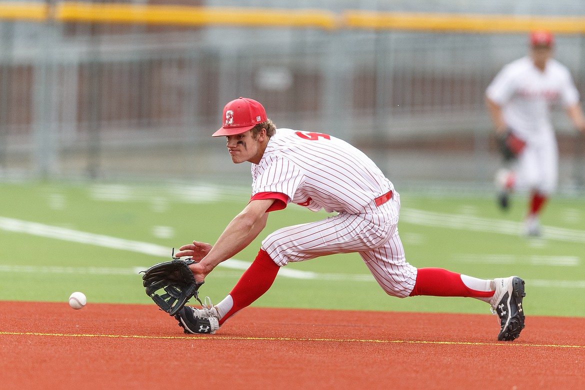 Avery Bocksch gets down to field a ground ball on Wednesday.