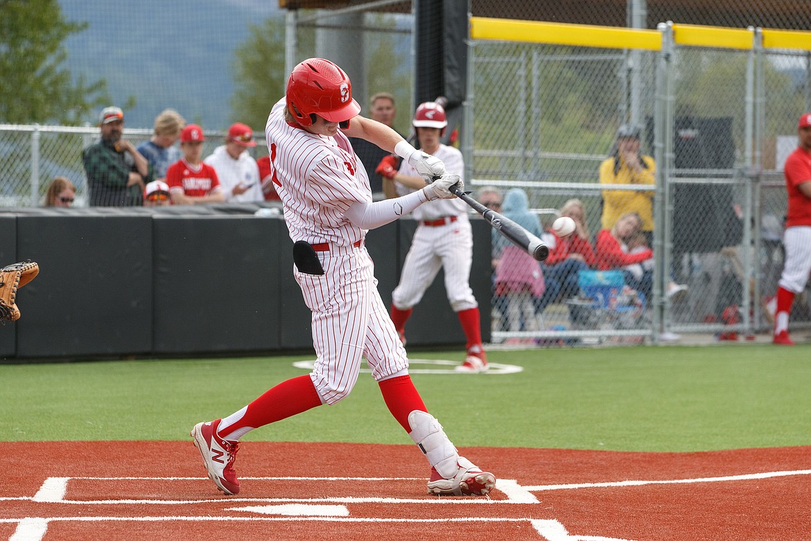 Cody Newhart gets a hit on Wednesday.