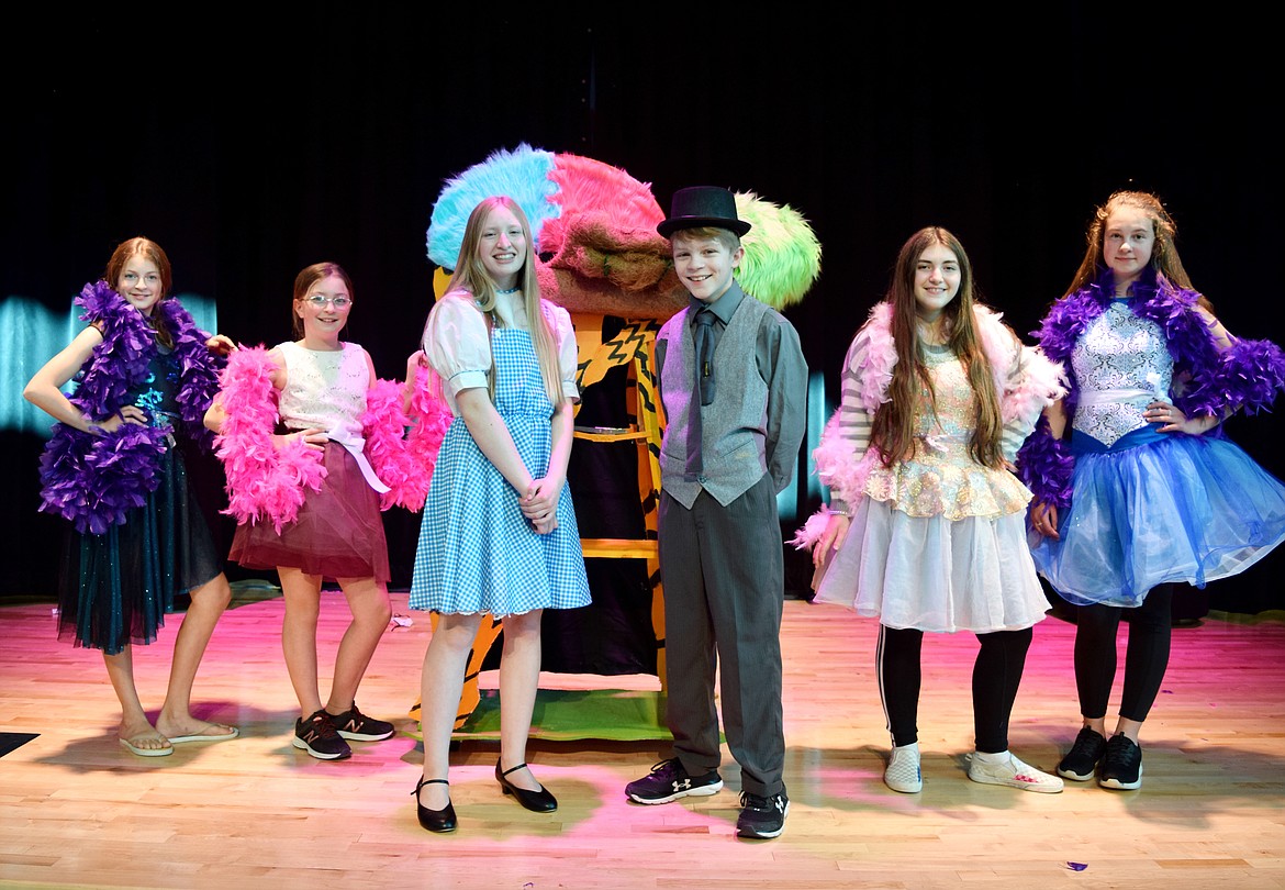 Somers Middle School Theater presents its fourth season of "Seussical Jr." May 14, 15, 20 and 21. Pictured left to right are Anna Bain, Madilyn Bain, Gracyne Johnson, Collin Olson, Keelan Moore and Natasha Ilin.