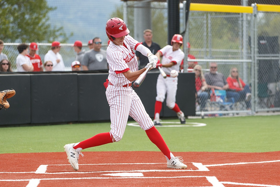 Max Thielbahr fouls off a ball on Wednesday.