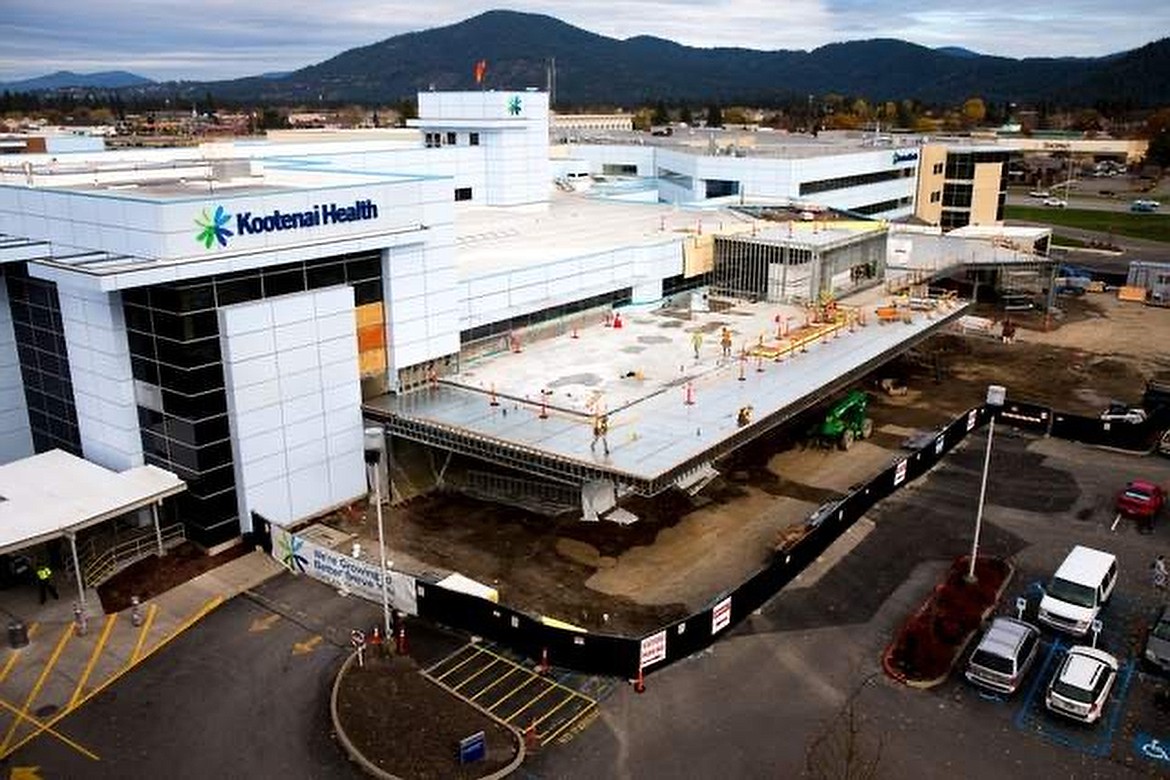 The exterior of the 7,000-square-foot, $45.2 million expansion to the emergency department at Kootenai Health in 2016. The new entrance features an ambulance drop-off area and a waiting room.