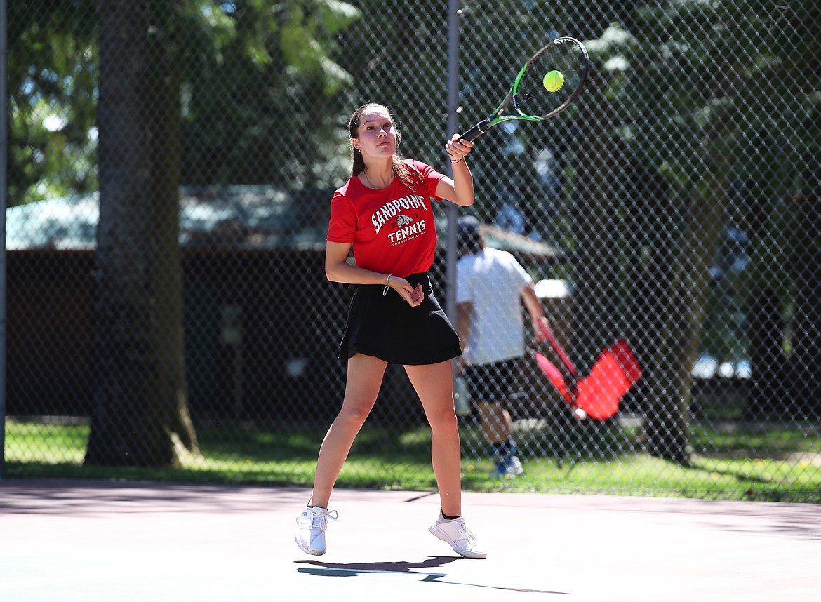 Olivia Petruso hits a return on Friday.