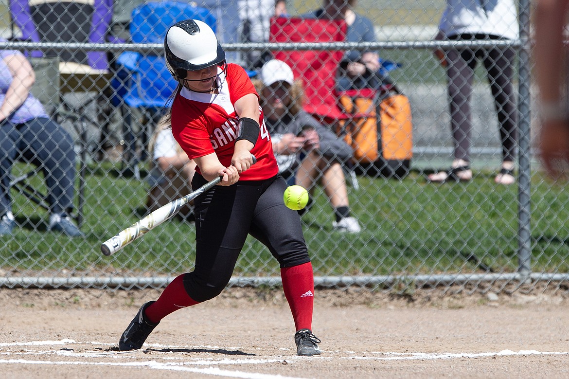 Kinzie Ward hits a two-run homer on Saturday.