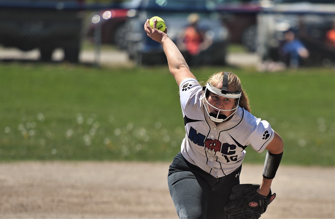 Liev Smith pitches against Plains. (Scot Heisel/Lake County Leader)