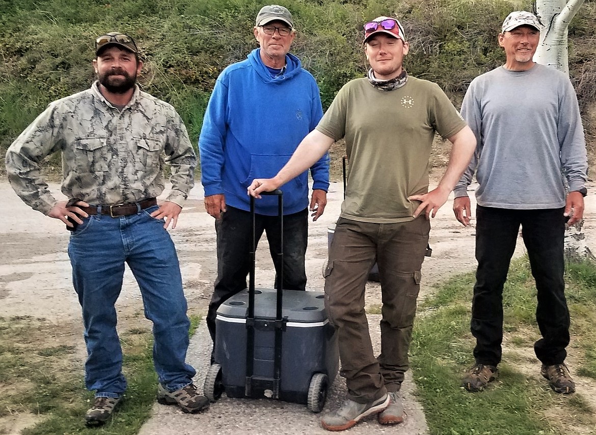 Top 2021 Spring Mack Days finishers, from left, Sam Cusker, Mike Benson, Kolton Turner and Bob Turner.(Courtesy of CSKT Natural Resources Department)