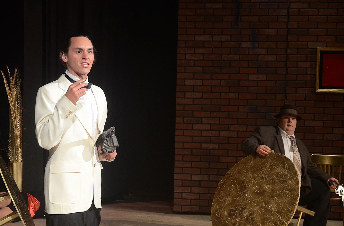 Jeff Ames, left, plays Freddie Berger in a performance of “Aces are Feverish” at Masquers Theater in Soap Lake.