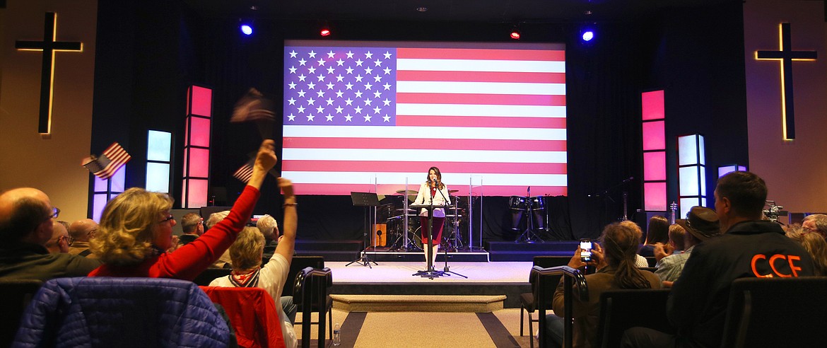 Idaho Lt. Gov. Janice McGeachin speaks at Candlelight Christian Fellowship on Wednesday, when she announced she was running for governor of Idaho.