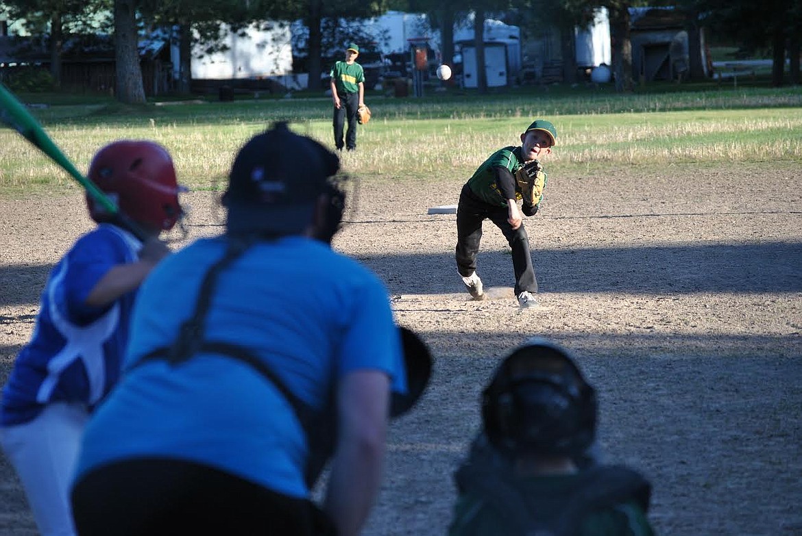 St. Regis' Tucker Desoto hurls the ball into the strike zone against Superior last week. (Amy Quinlivan/Mineral Independent)