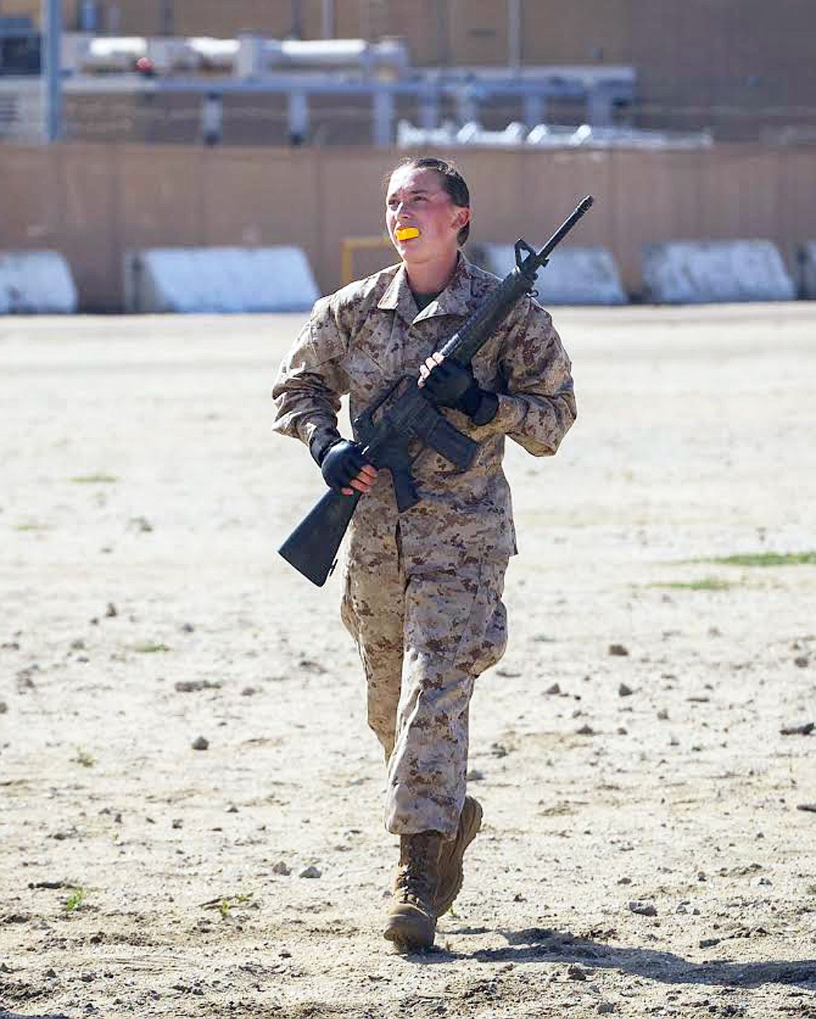 Lydia Eitel in action at the Marines boot camp on the West Coast.