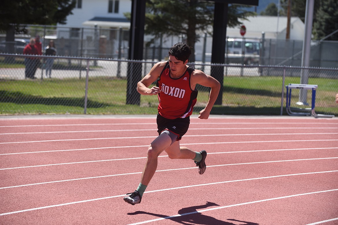 Noxon senior Jared Webley placed fifth in last week’s 200-meter dash at the Class C divisional meet in Missoula. His effort qualified him for this weekend’s state meet. (Scott Shindledecker/Valley Press)