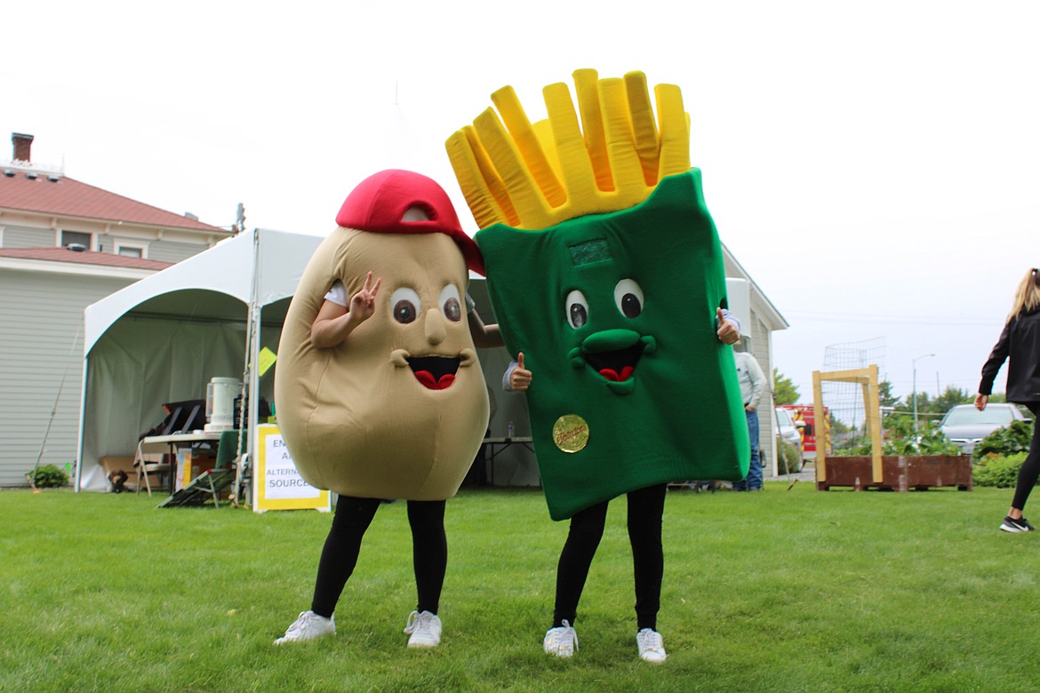 A tater and some fries dance about Saturday's Be Ready Expo in Quincy.