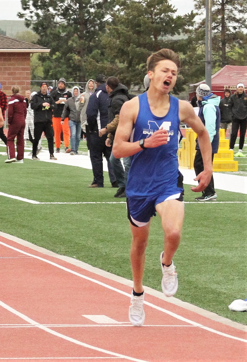 Andrew Rush of Mission won the 800 meters at the Western B divisional meet at Missoula. (Courtesy of Daisy Adams)