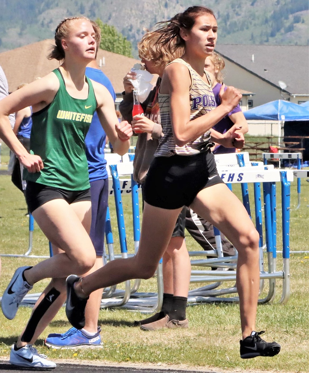 Polson's Ashtyn Wagner competes in the 800 meters at the Western A divisional meet at Columbia Falls. (Courtesy of Greg Nelson)