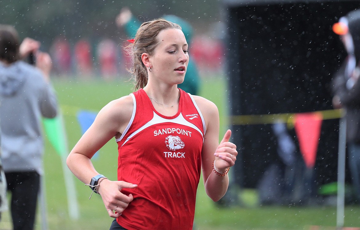 Maren Davidson competes in the 800 at the Priest River Invitational on April 24. She medaled at state on Saturday by placing sixth in the event.