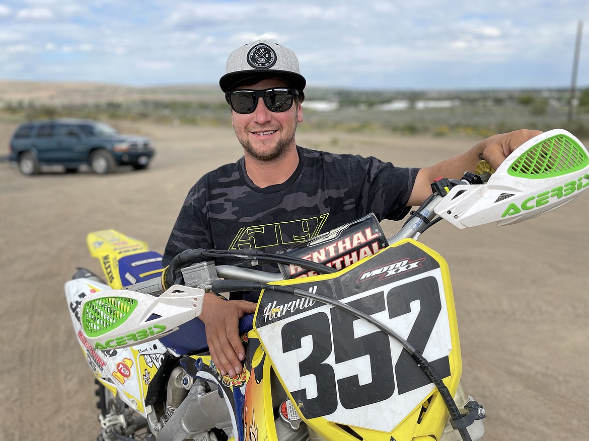 Alex Harvill with his Suzuki bike, which he said he’s going to have to replace soon. With rapidly changing technology, Harvill said motocross equipment ages quickly. “I’m very hard on equipment,” he added.