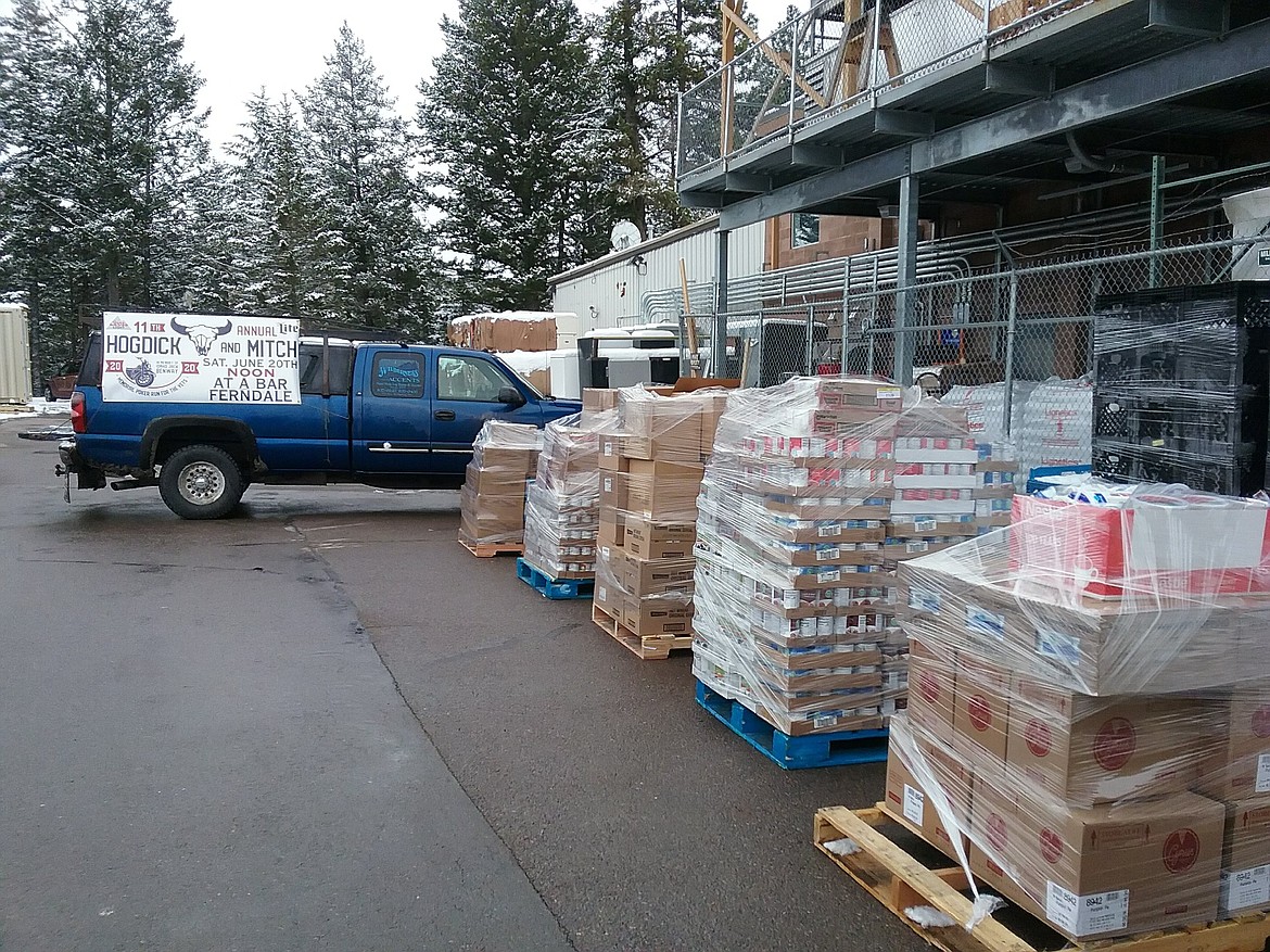 Donations for the Northwest Montana Veterans Stand Down and Food Pantry from the poker run in 2020 are pictured.
Courtesy photo