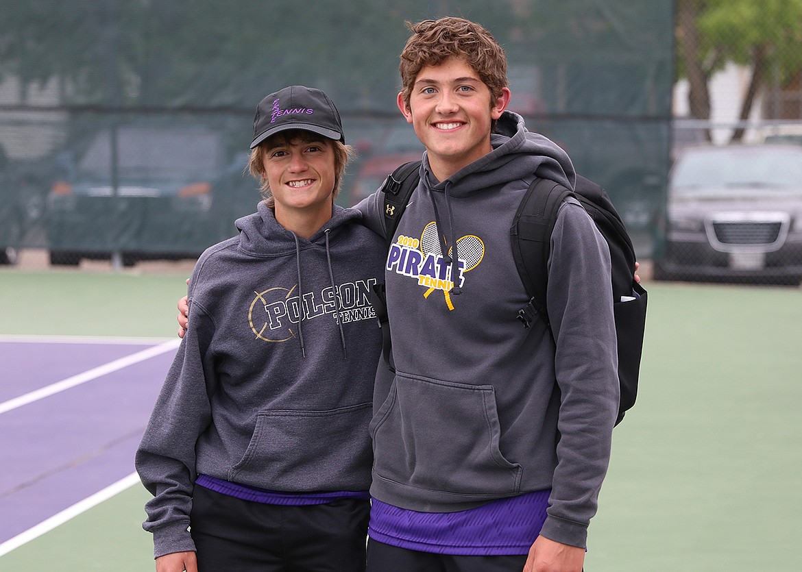 Western A boys doubles champions Torrin Ellis, left, and Michael Smith of Polson are heading to the state tournament in Billings next weekend. (Courtesy of Bob Gunderson)