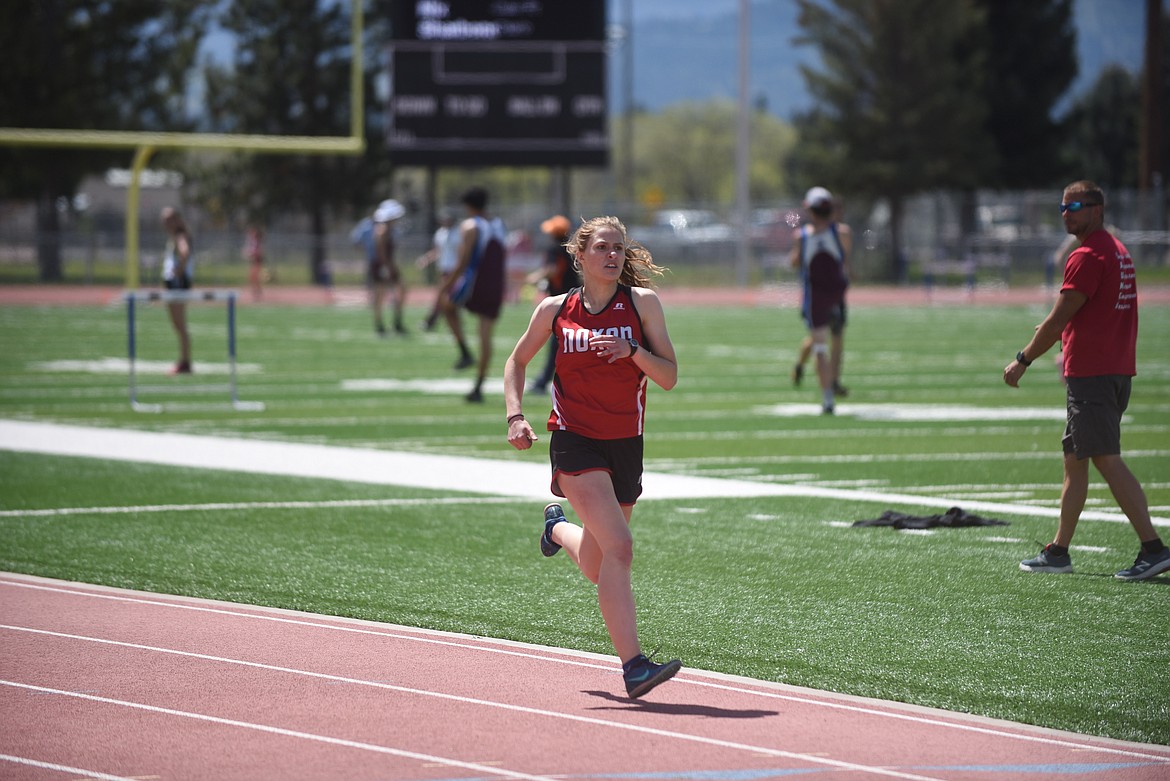 Noxon's MacKenzie Morgan had a very good weekend at last week's Montana Class C state championships after setting three personal bests and winning medals in the 800- 1,600 and 3,200-meter runs. (Scott Shindledecker/Valley Press)