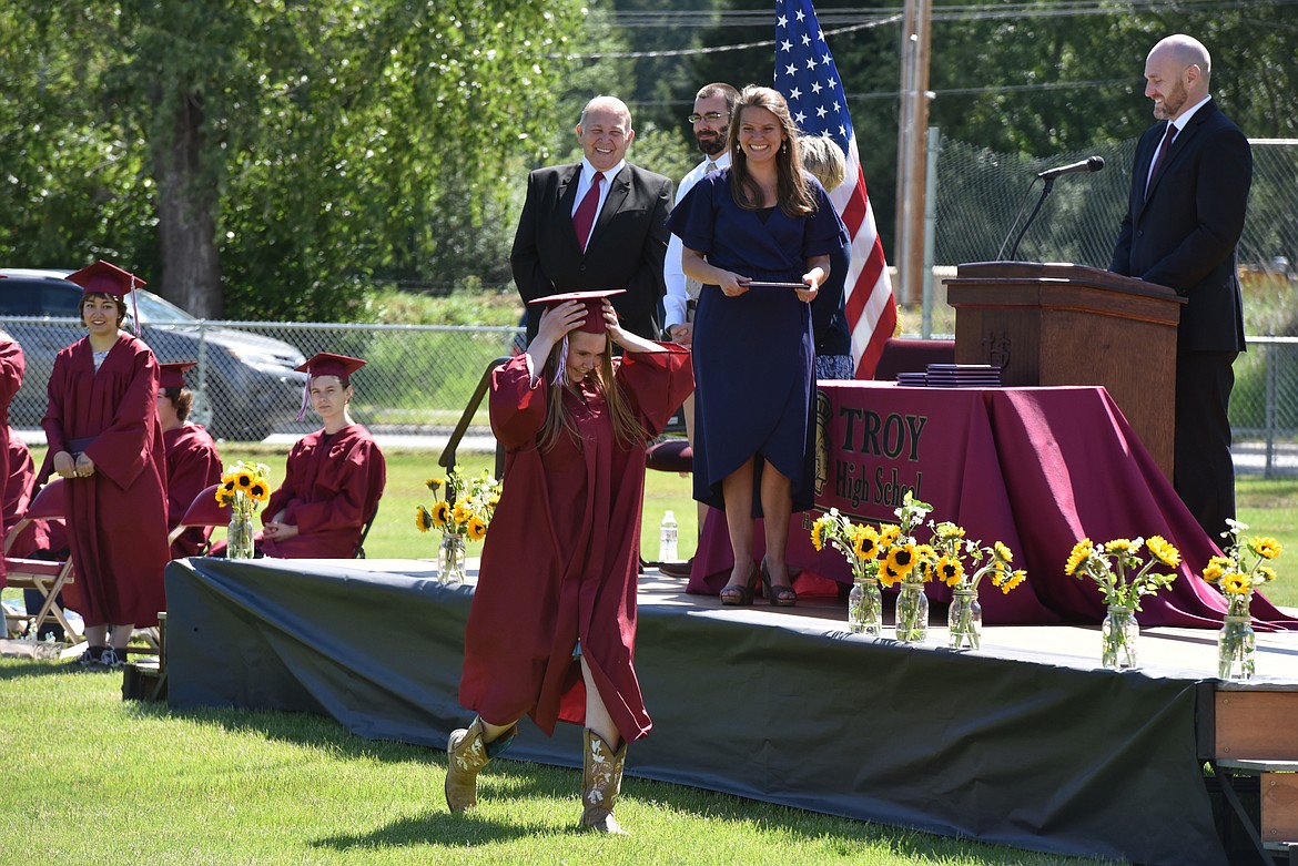 Troy's class of 2021 received diplomas under blue skies on the high school's football field. (Derrick Perkins/The Western News)