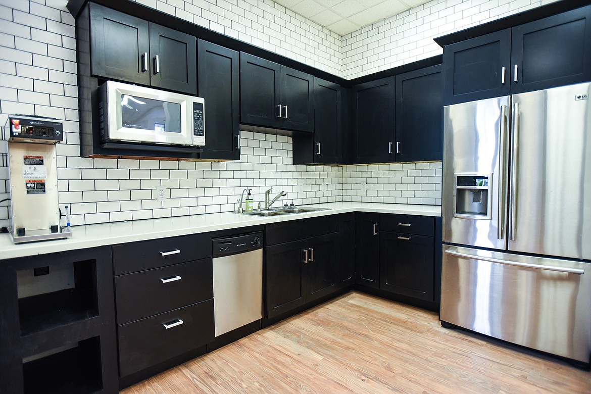 Shared kitchen area for members at CoDesk in Kalispell on Tuesday, June 1. (Casey Kreider/Daily Inter Lake)