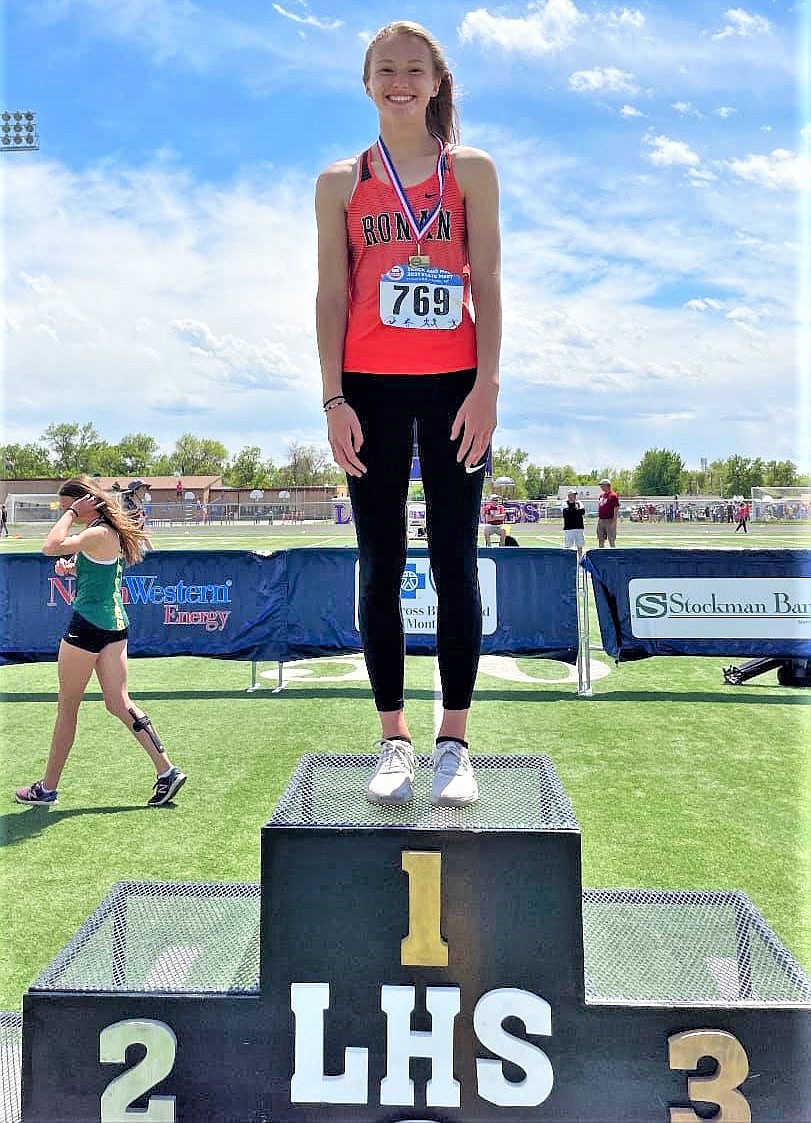 Senior Lindsey Brooks of Ronan is the Class A state champion in the high jump. Brooks won with a mark of 5 feet, 2 inches during the state meet at Laurel. (Courtesy of Adriana Tatukivei)