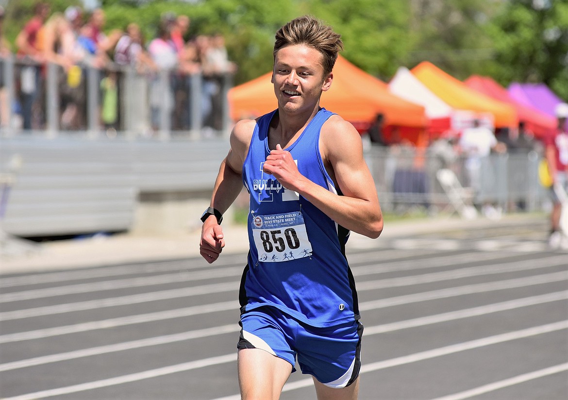 Mission's Andrew Rush finished second in the 1600, third in the 800 and fourth in the 3200 at Laurel. (Whitney England/Whitefish Pilot)