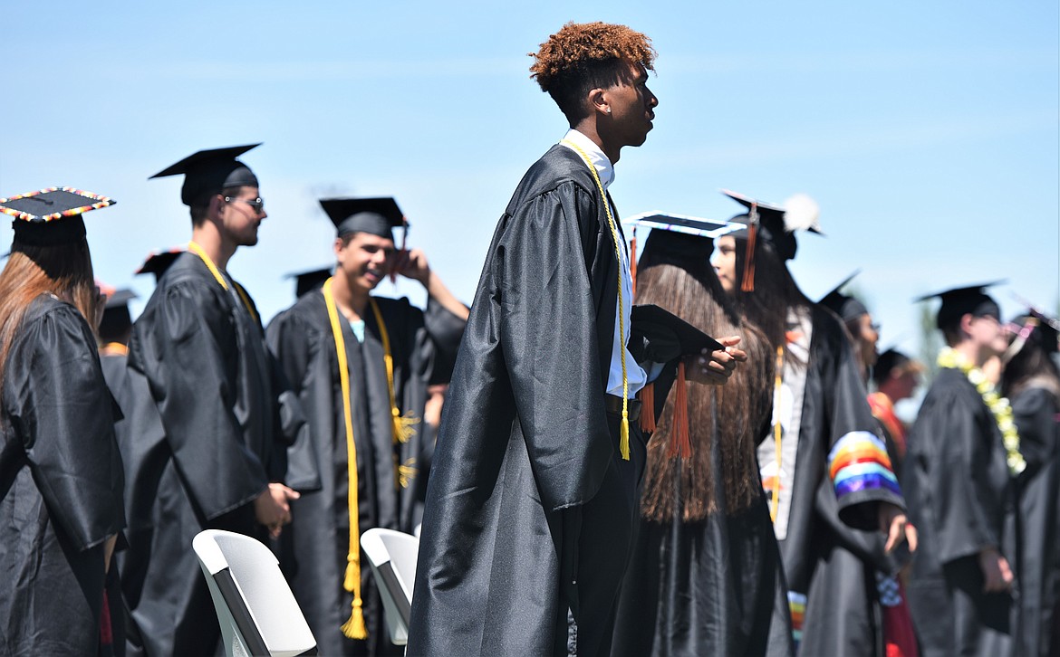 Girma Detwiler stands tall among his Ronan classmates. (Scot Heisel/Lake County Leader)