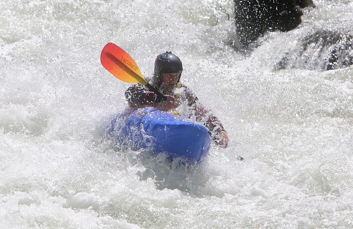 A competitor tears through a patch of whitewater along the Wild Mile at the Bigfork Whitewater Festival on Saturday, May 29.
Mackenzie Reiss/Bigfork Eagle
