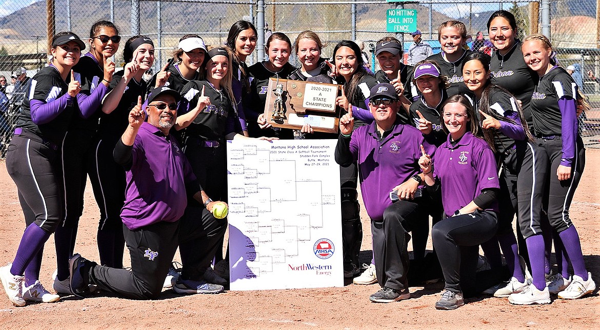 The 2021 Class A state champion Polson softball team. (Courtesy of Bob Gunderson)