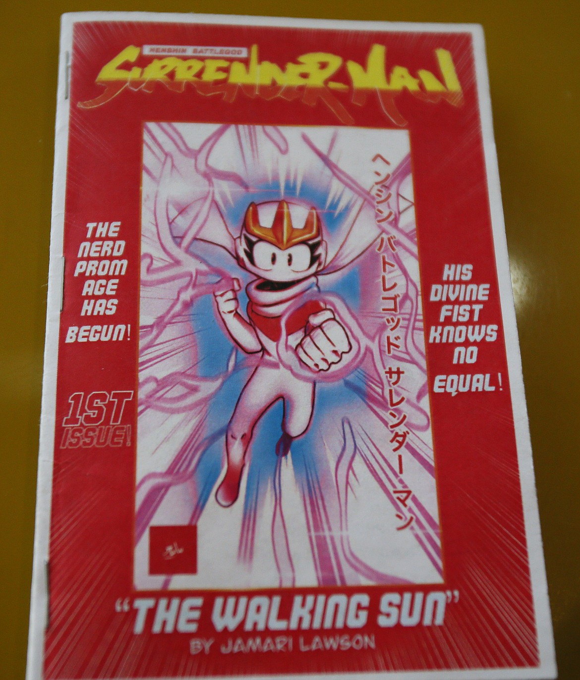 Issue No. 1 of "Henshin Battlegod Surrender-Man," created by Coeur d'Alene artist Jamari Lawson, will be available in area Vintage Vending machines by mid-June.