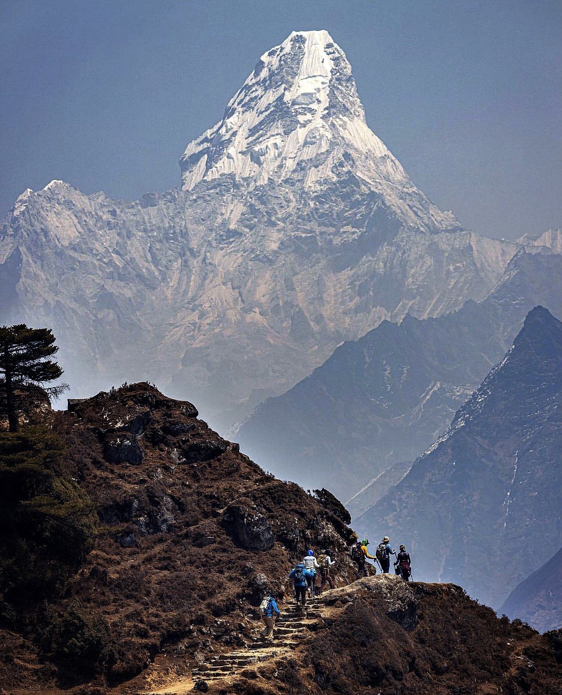 At 22,349 feet, Ama Dablam looms over the path from Namche to Everest Base Camp in Nepal. (Photo courtesy of Steve Stevens)