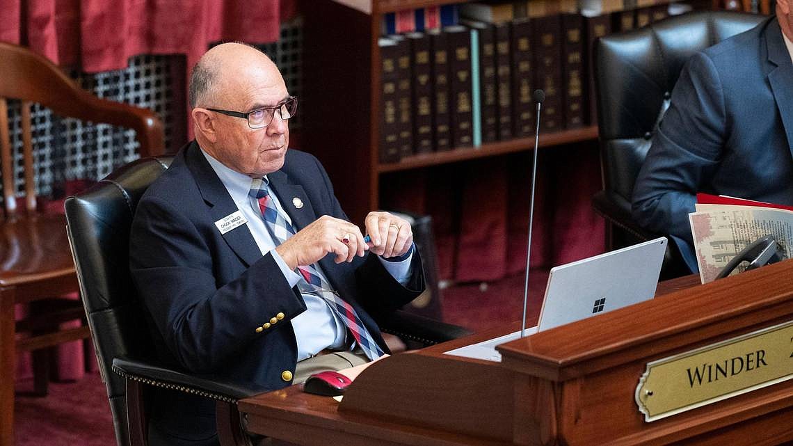 Senate President Pro Tem Chuck Winder, seen when the Legislature reconvened on May 12, took issue with the Idaho Freedom Foundation’s effect on his fellow Republicans on Wednesday.