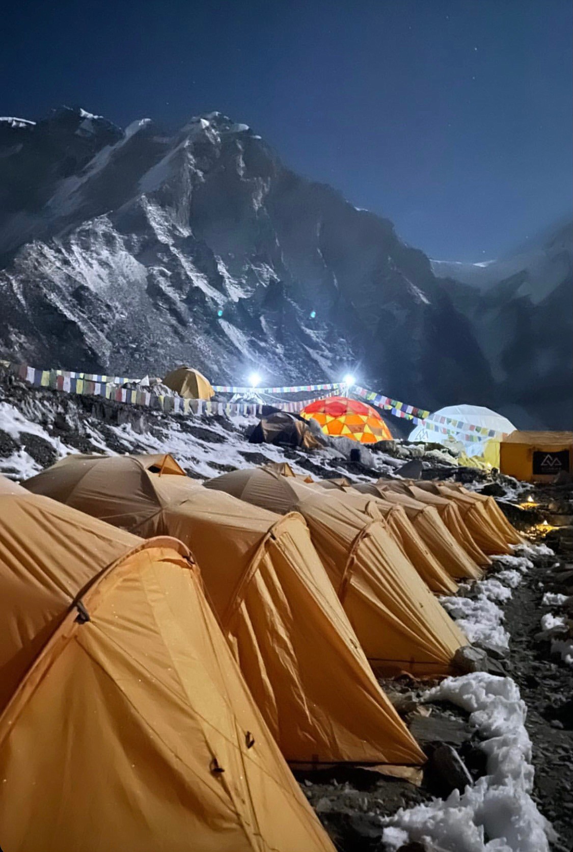 Nighttime at Everest Base Camp in Nepal. (Photo courtesy of Steve Stevens)