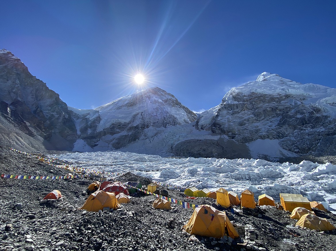 The sun rises over Everest Base Camp in Nepal. (Photo courtesy of Steve Stevens)