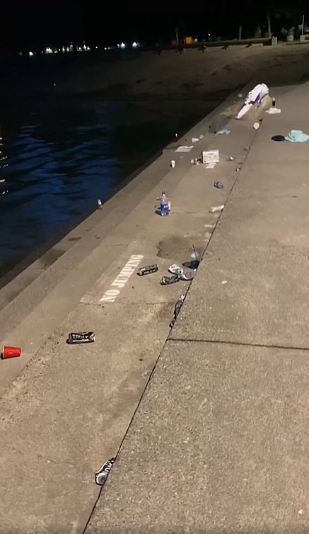 Litter lined Independence Point Wednesday night in what many are calling a staggering display of disrespect. But city officials said the amount of trash, while excessive, was nothing they haven't seen before. (Courtesy photo)