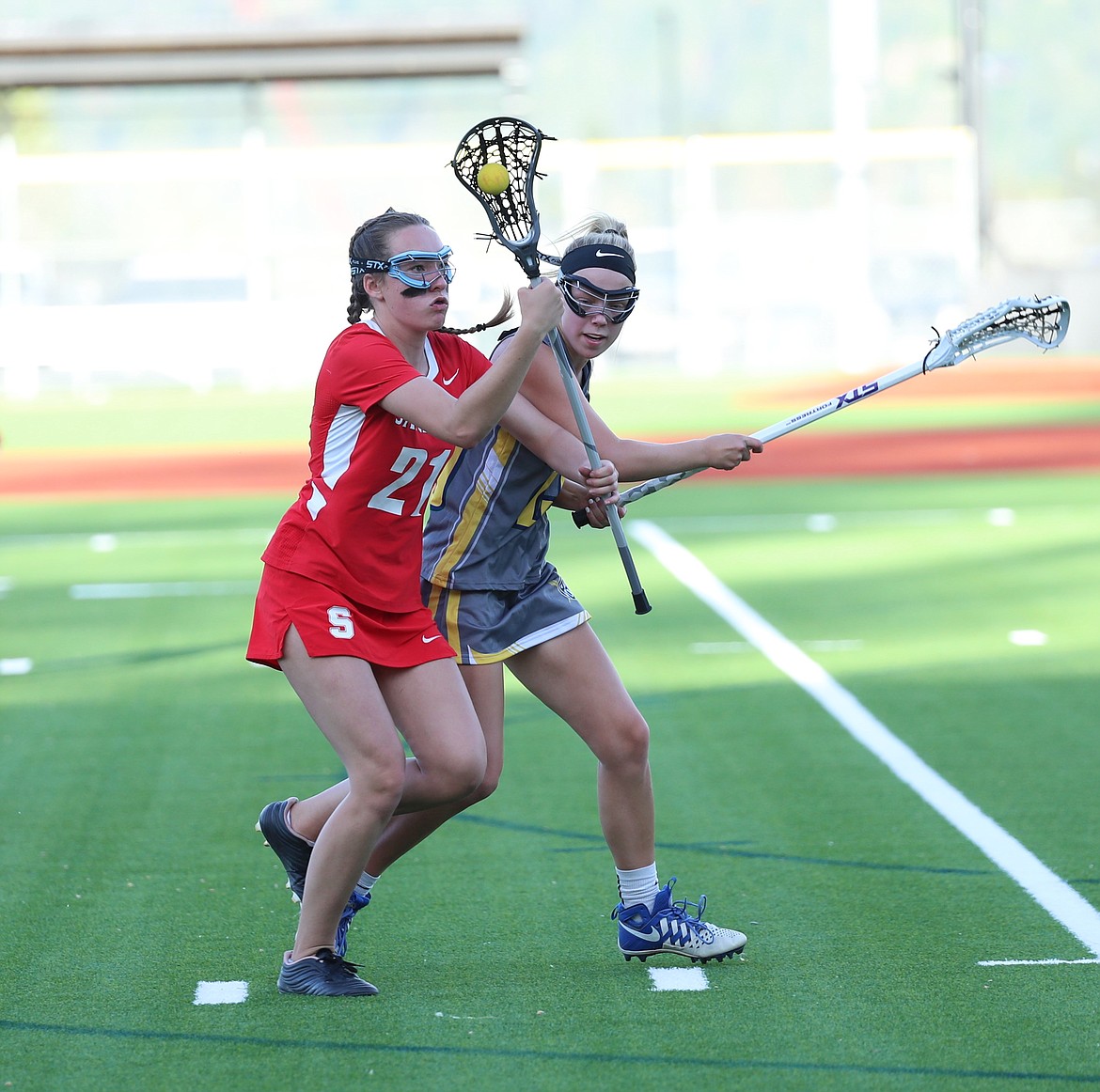 Terra Bode fights off a defender on Friday.