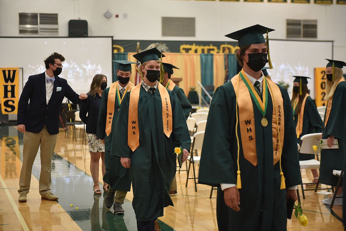 Whitefish High School graduated 138 seniors with the Class of 2021 Saturday during a commencement ceremony at the high school gym. (Heidi Desch/Whitefish Pilot)