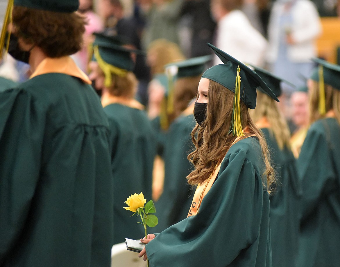 Whitefish High School graduated 138 seniors with the Class of 2021 Saturday during a commencement ceremony at the high school gym. (Heidi Desch/Whitefish Pilot)
