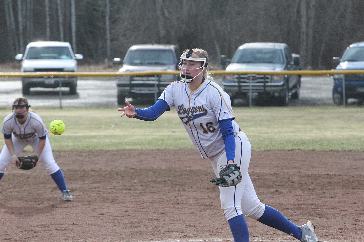 Taylor Munro launches a pitch during an April game against Eureka. (Will Langhorne/The Western News)