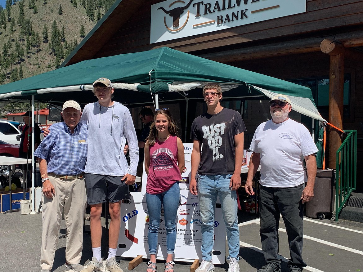 The 22nd Annual Old Schoolhouse Rock Car Show was recently held in downtown Superior. The show set a new record with 128 cars, trucks and campers all showed up to compete for 25 trophies. Proceeds from the event went to scholarships to five graduating seniors from Mineral County High Schools. From left, are car show organizer David Mirisch, scholarship winners Andrew Stanford (St.Regis), Bailey Milender (Superior) and Carson Callison (Alberton) and Mike Curtin, president of the Old School Rockers . Not available were Bryan Mask and Danner Haskins (Superior).