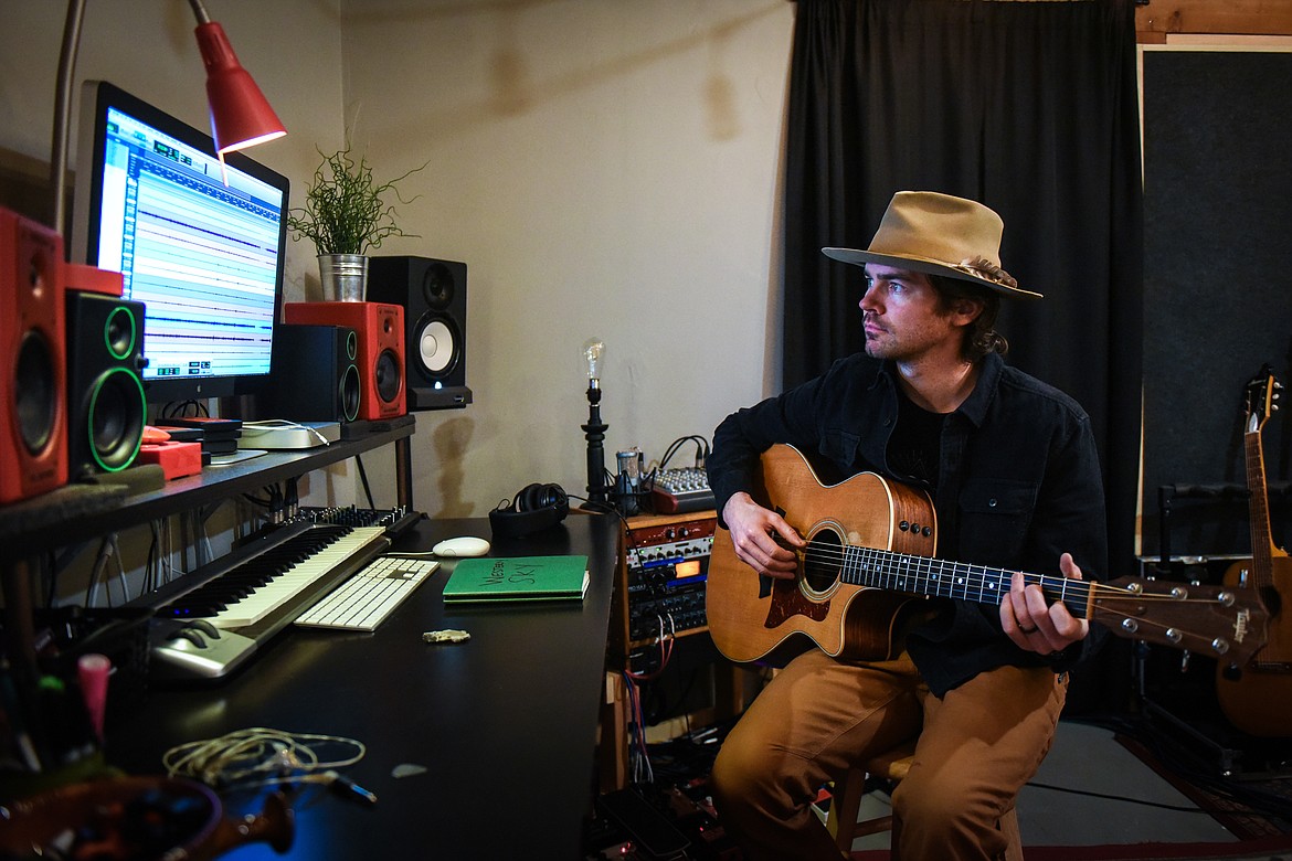 Mike Murray n his recording studio in Kalispell on Feb. 3. (Casey Kreider/Daily Inter Lake file photo)