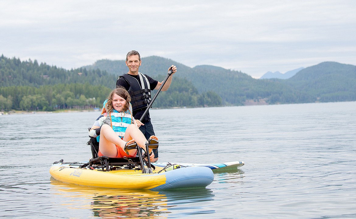 Chance and Kate Cooke enjoy some time paddling on Whitefish Lake last summer. (Photo courtesy of DREAM Adaptive)