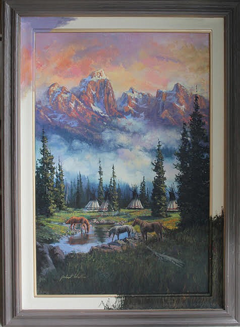 "Jackson in the Summer," a remarque print that goes beyond the frame. One of the late artist Robert Walton's last creations.
