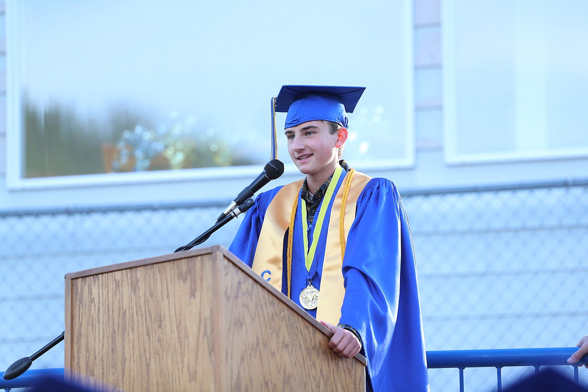 Wesley Simko gives his valedictorian speech.