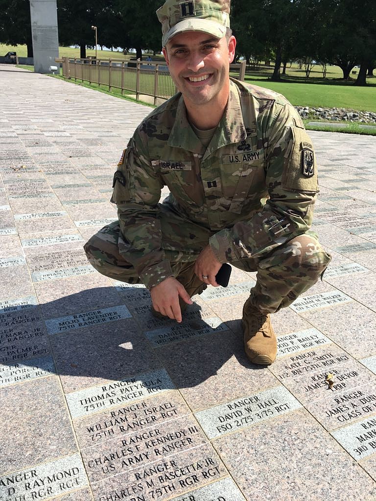 U.S. Army Captain Will Israel poses for a photo at the U.S. Ranger Memorial at Fort Benning, Georgia.
Courtesy photo